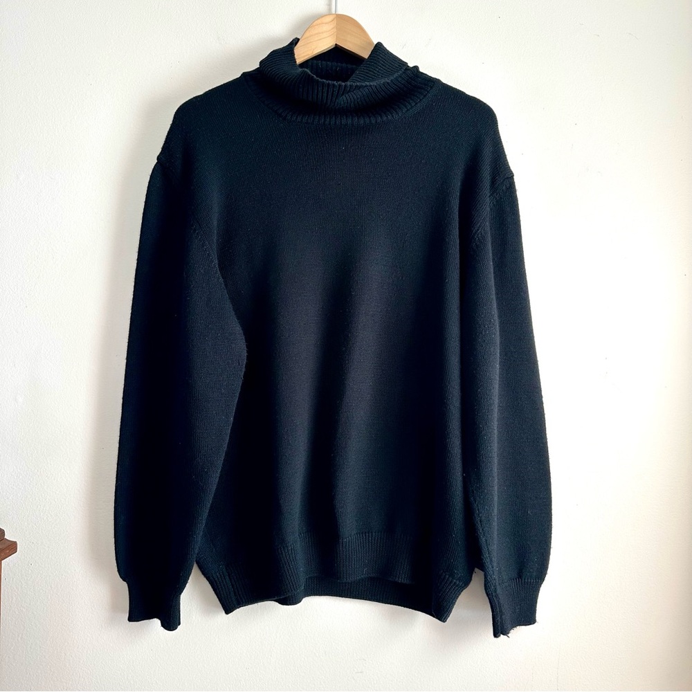 Valentino Jeans • Virgin Wool Blend Classic Black Turtleneck Sweater
